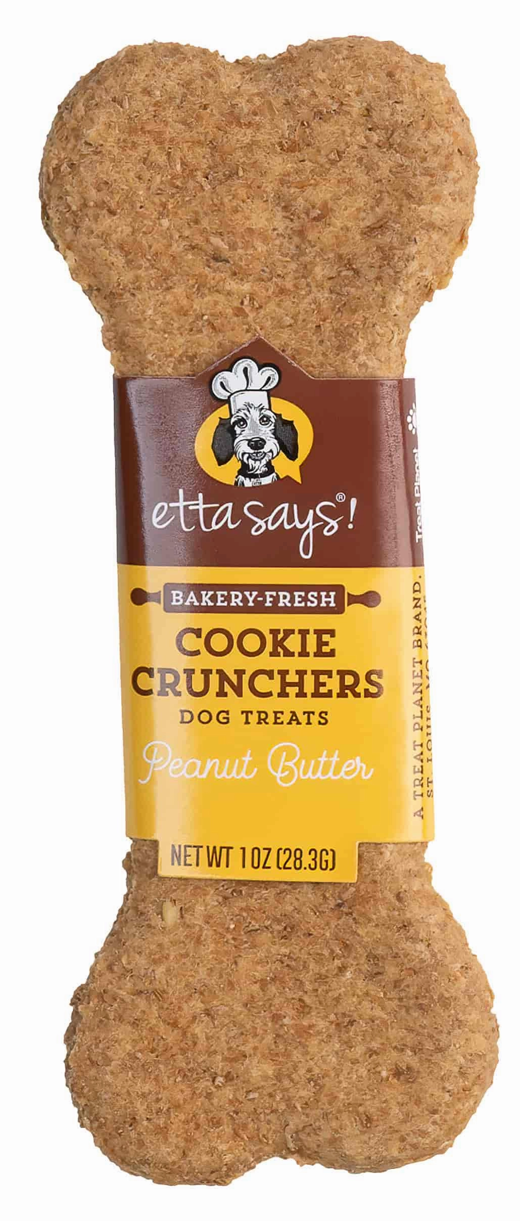 Etta Says! Cookie Cruncher Peanut Butter 1oz dog biscuit treats,crunchy dog snacks,dog cookies