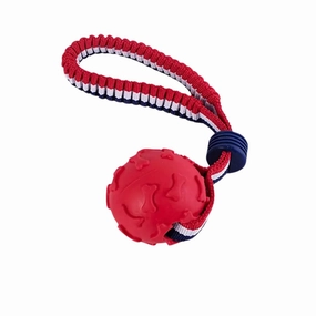 Extra Strong Bone Ball with Elastic Rope - Red durable dog toy,rope chew toy,interactive dog toy