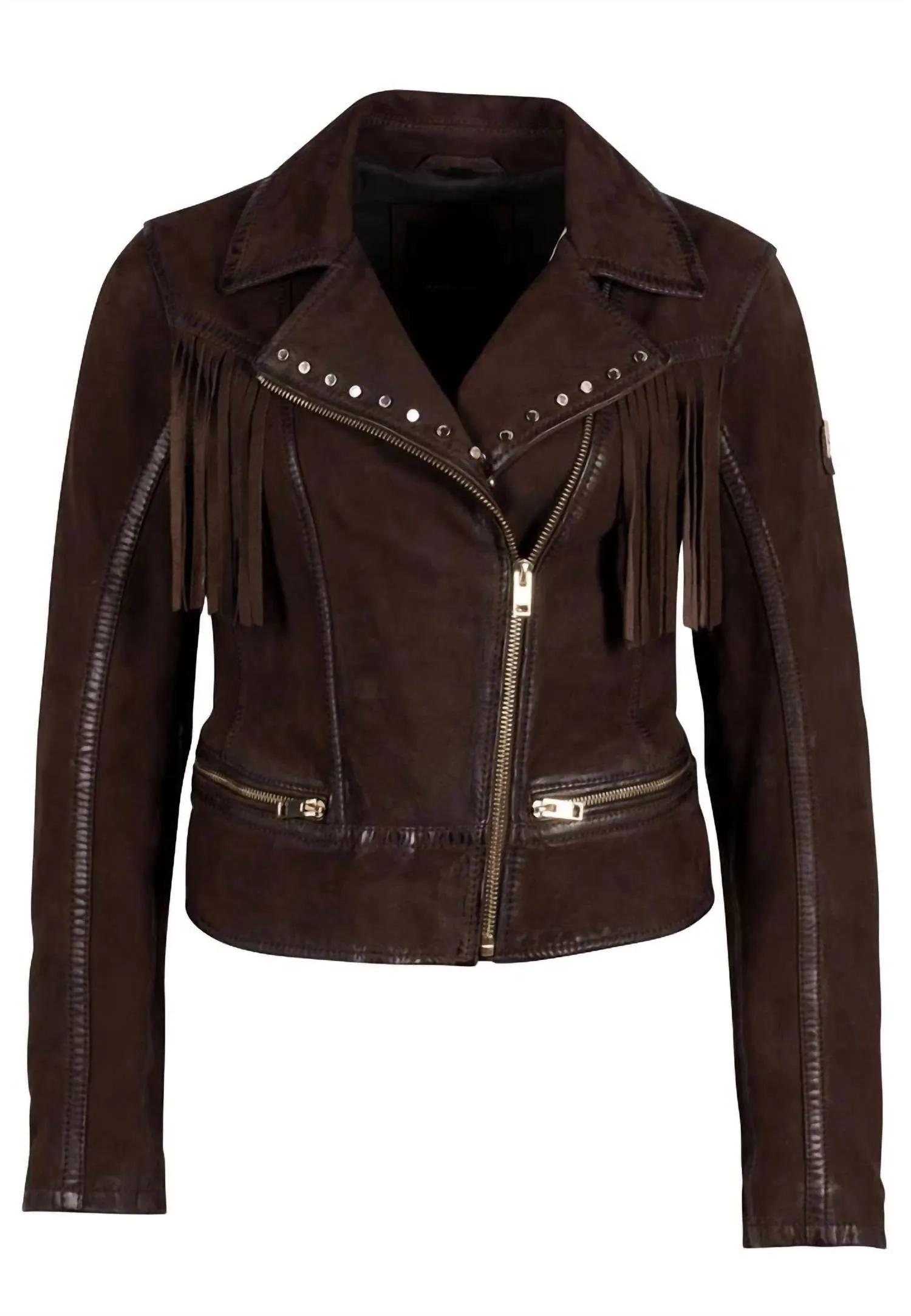Fanny Leather Jacket In Dark Brown