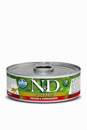 Farmina Prime Wet Cat Food N&D Chicken & Pomegranate 2.5oz Can Single grain free wet cat food,senior cat wet food,cat pt