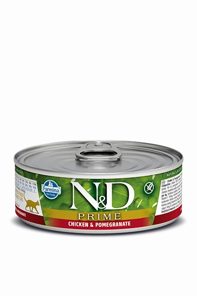 Farmina Prime Wet Cat Food N&D Chicken & Pomegranate 2.5oz Can Single grain free wet cat food,senior cat wet food,cat pt