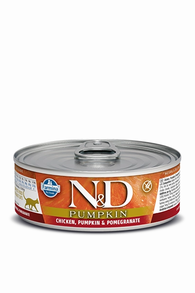 Farmina Pumpkin Wet Cat Food N&D Chicken, Pumpkin & Pomegranate 2.5oz Can Single grain free wet cat food,senior cat wet food,cat pt