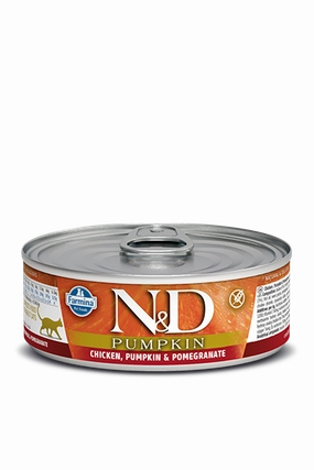 Farmina Pumpkin Wet Cat Food N&D Chicken, Pumpkin & Pomegranate 2.5oz Can Single grain free wet cat food,senior cat wet food,cat pt