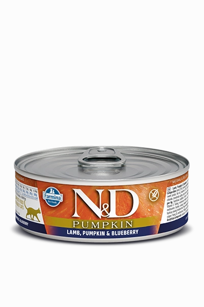 Farmina Pumpkin Wet Cat Food N&D Lamb, Pumpkin & Blueberry 2.5oz Can Single grain free wet cat food,senior cat wet food,cat pt