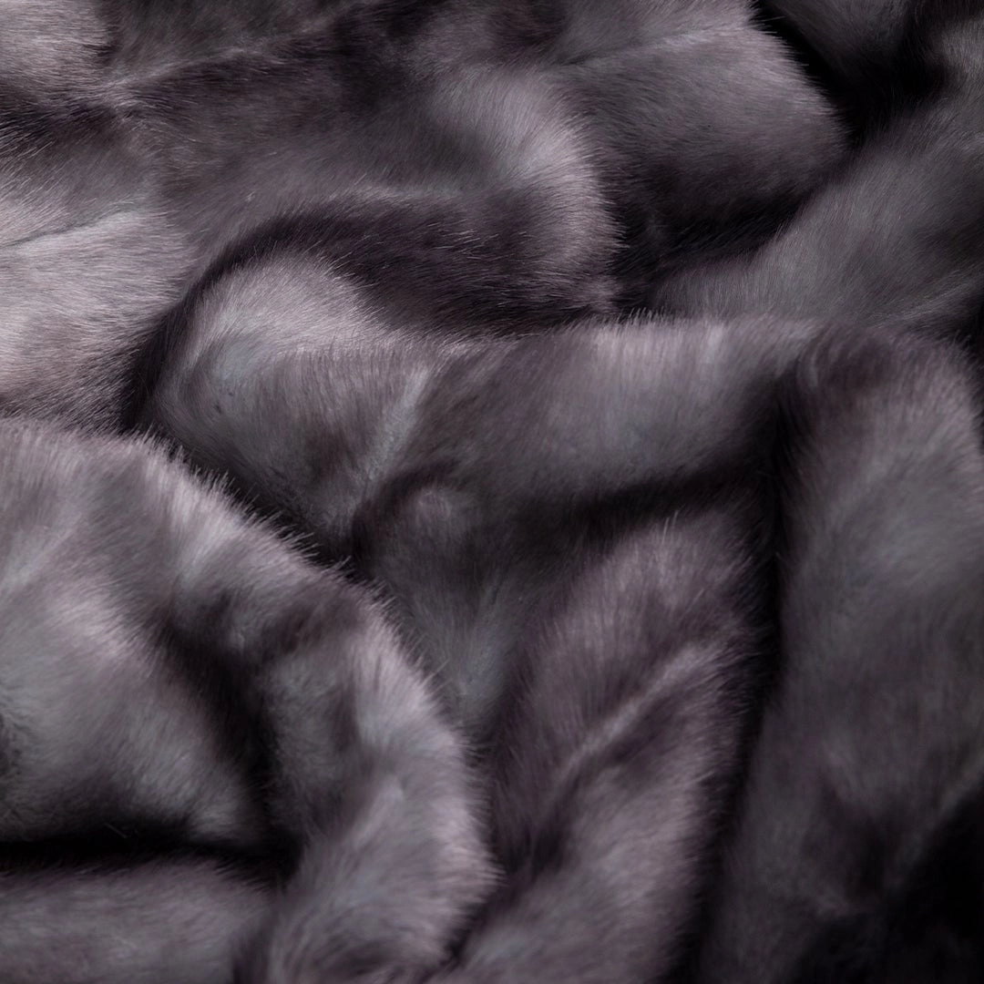 Faux Fur Dog Blanket Throw Platinum