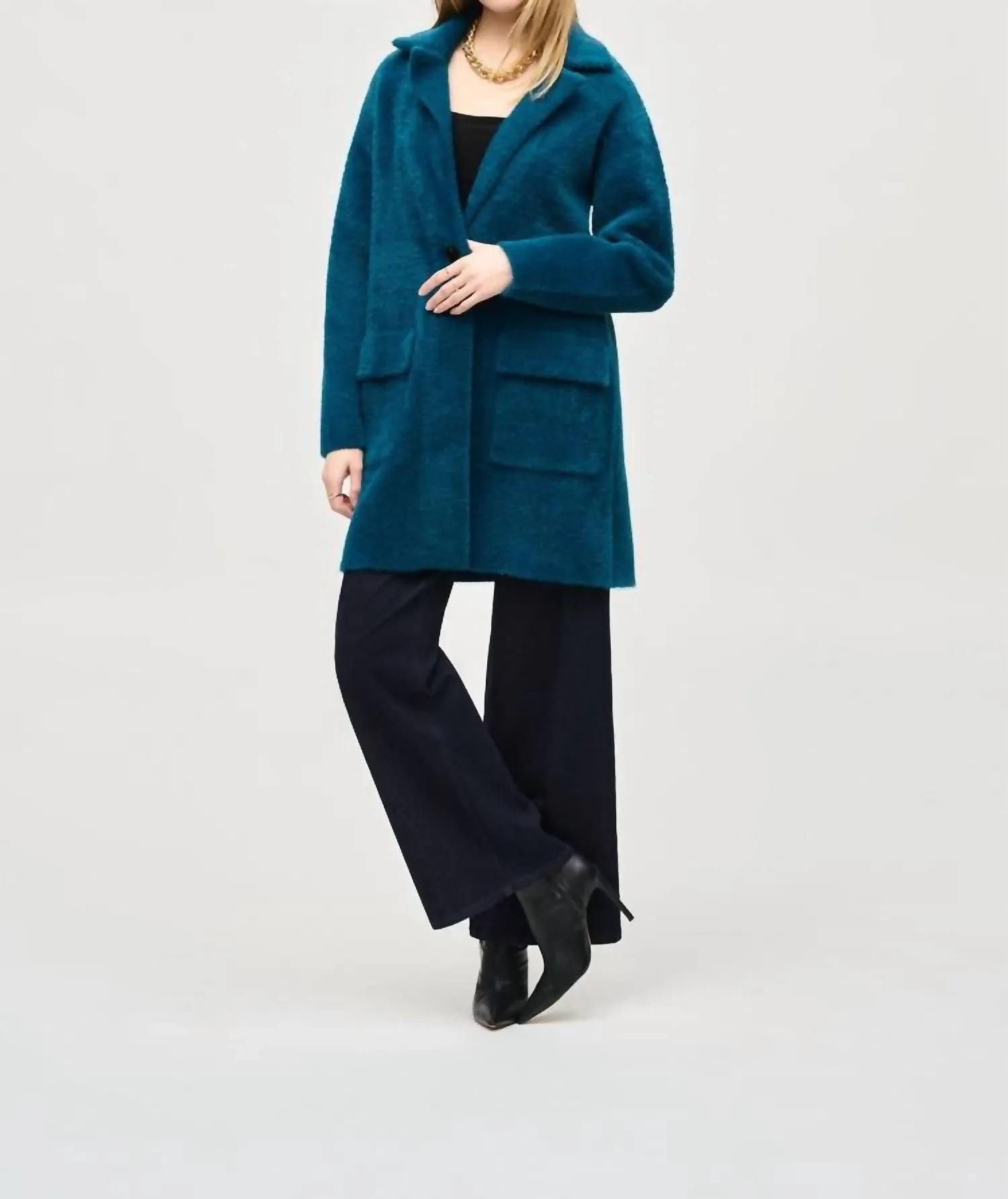 Feather Yarn Sweat Coat In Twilight