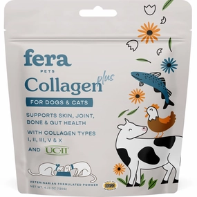 Fera Pets Collagen Plus Supplement Powder For Cats & Dogs 4.23oz small pet habitat,pet cage accessories,small animal home