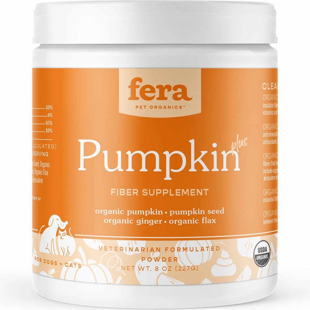 Fera Pets Organic Pumpkin Plus Fiber Support Supplement Powder For Cats & Dogs 8oz digestive care dog food,urinary care cat food,sensitive stomach pet food