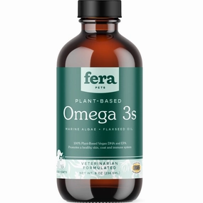 Fera Pets Plant-Based Omega 3s Algae   Flaxseed Oil Supplement For Cats & Dogs 8oz small pet habitat,pet cage accessories,small animal home