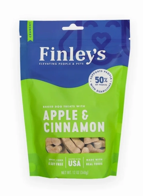 Finley's Dog Biscuits Apple Cinnamon 12oz bag dog biscuit treats,crunchy dog snacks,dog cookies
