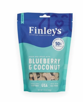 Finley's Dog Biscuits Blueberry 12oz bag dog biscuit treats,crunchy dog snacks,dog cookies