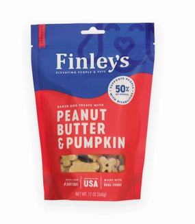 Finley's Dog Biscuits Peanut Butter Pumpkin 12oz Bag dog biscuit treats,crunchy dog snacks,dog cookies