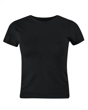FLAT RIBBED SAPIENT T-Shirt | Black