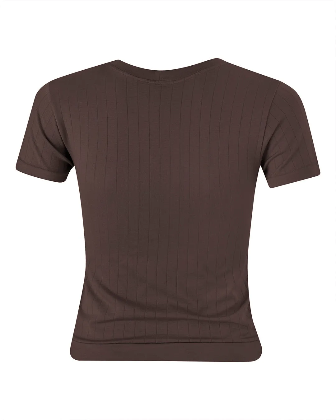 FLAT RIBBED SAPIENT T-Shirt | Chocolate Brown