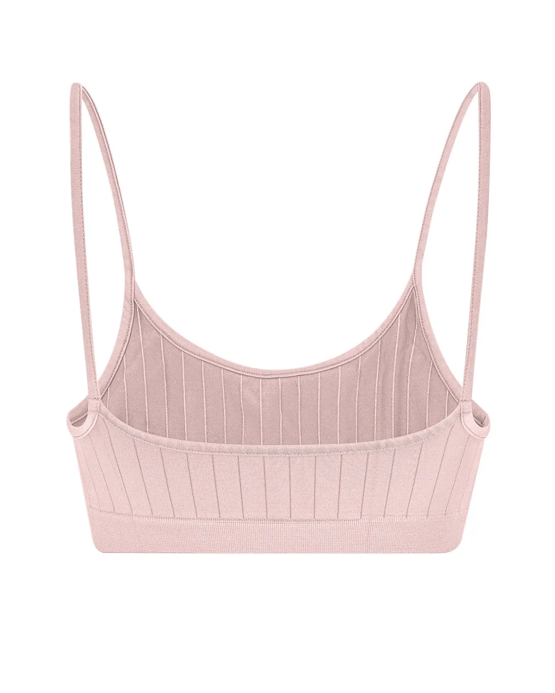 FLAT RIBBED SINCERE Bikini Bra Top | Blush