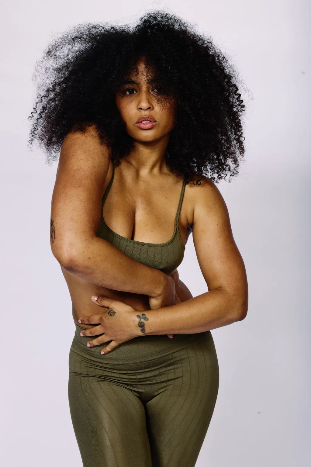 FLAT RIBBED SINCERE Bra Top | Olive