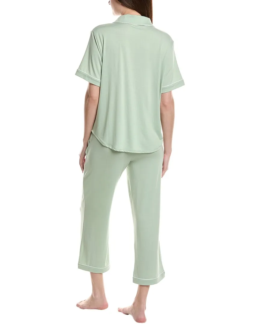 Flora by Flora Nikrooz 2pc Knit Notch Collar Capri Pajama Set