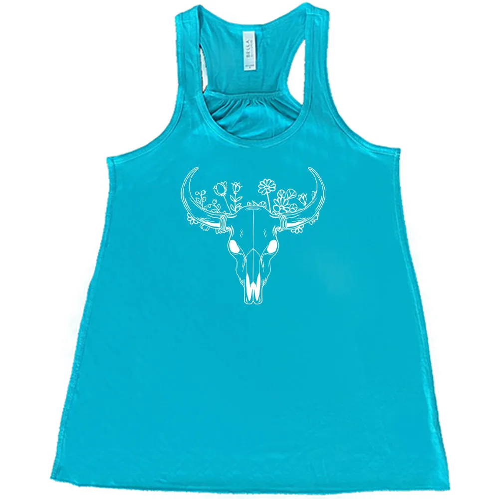 Floral Cow Skull Shirt