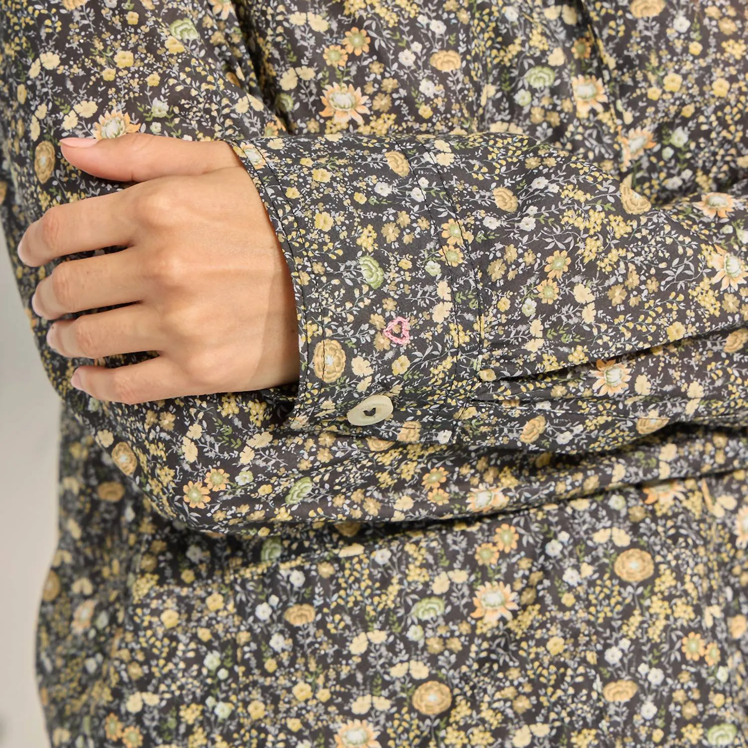 Floral Organic Cotton Long Pajama Set In Autumn Floral