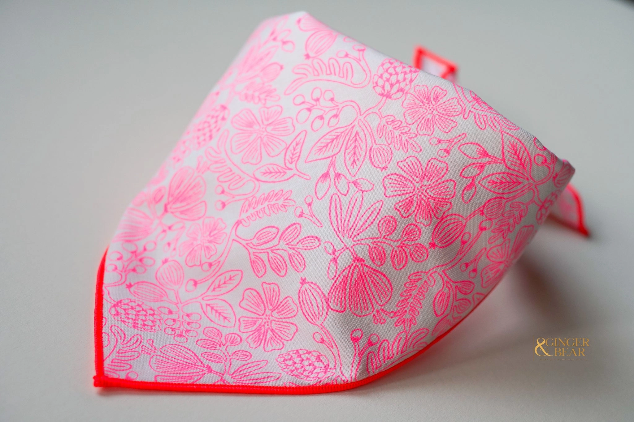 Floral Neon Pink, Dog Bandana