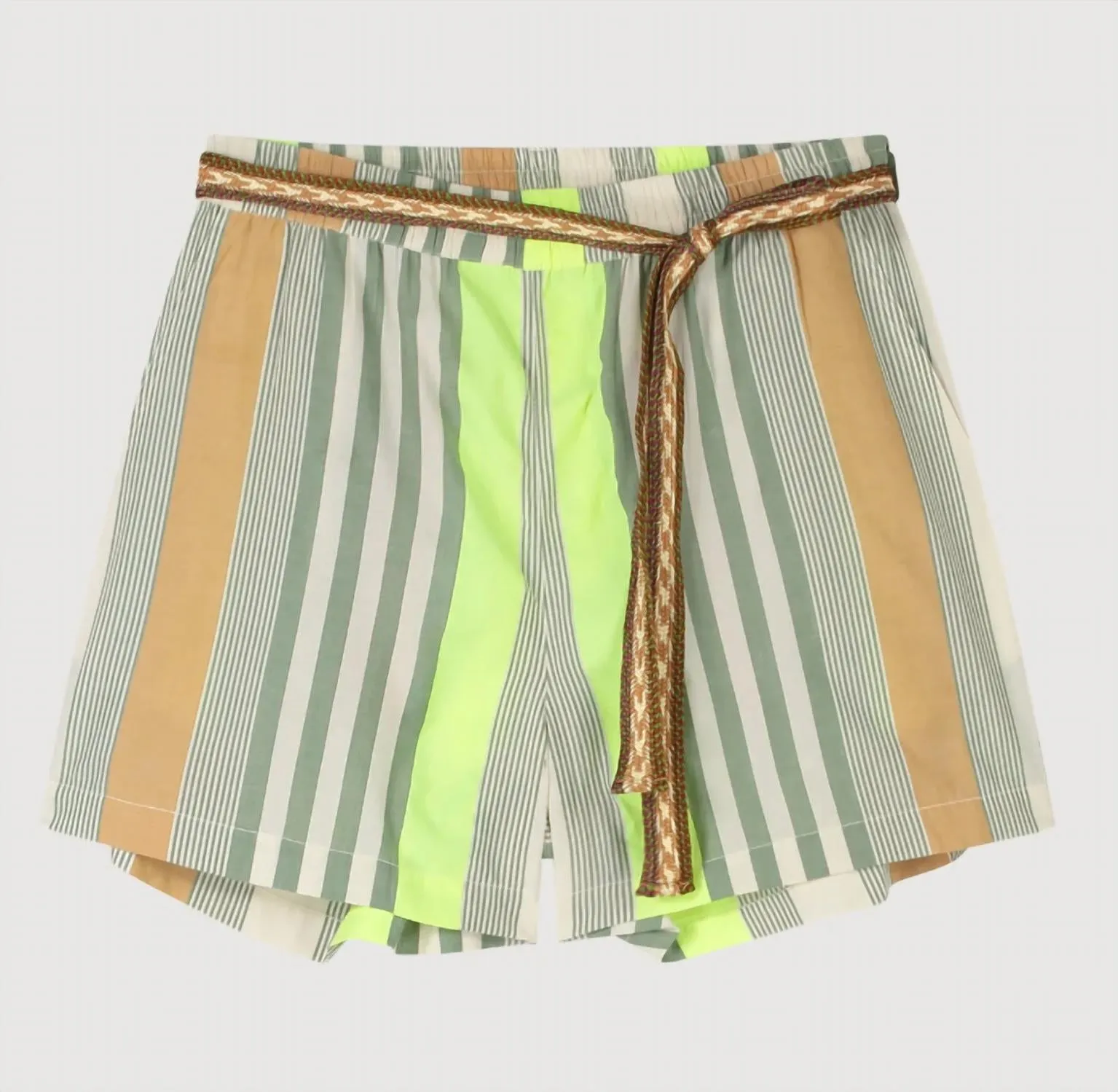 Fluorescent Stripe Short In Green