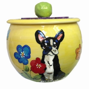 French Bulldog 1 Dog Treat Jar pet apparel,dog hoodie,fashionable pet wear