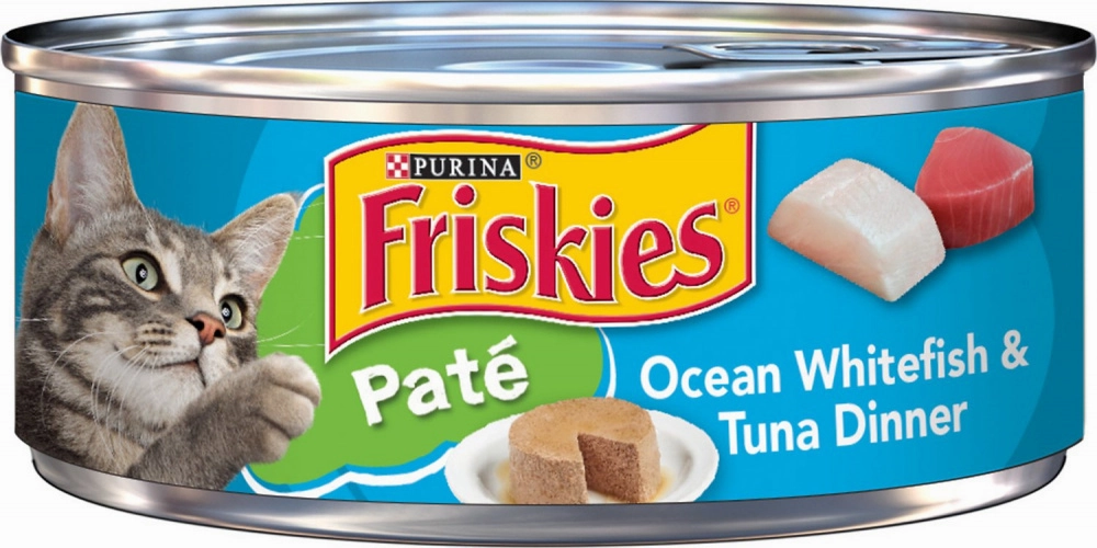 Friskies Pate Ocean White Fish & Tuna Dinner Canned Cat Food cat supplies,cat essentials,cat accessories
