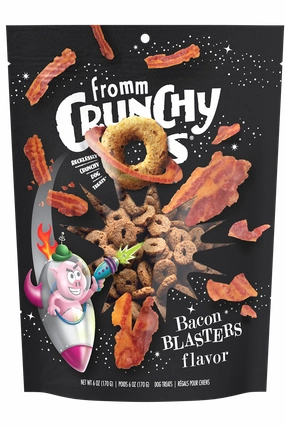 Fromm Dog Biscuits Crunchy O's Bacon Blasters dog biscuit treats,crunchy dog snacks,dog cookies