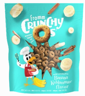 Fromm Dog Biscuits Crunchy O's Banana Kablammas 26oz Bag dog biscuit treats,crunchy dog snacks,dog cookies