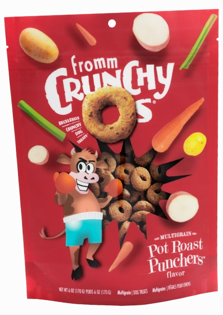 Fromm Dog Biscuits Crunchy O's Pot Roast Punchers dog biscuit treats,crunchy dog snacks,dog cookies