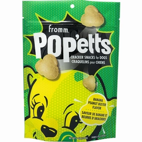 Fromm Dog Biscuits Popetts Cracker Snacks for Dogs - Banana Peanut Butter 6oz Bag dog biscuit treats,crunchy dog snacks,dog cookies