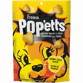 Fromm Dog Biscuits Popetts Cracker Snacks for Dogs - Cheese 6oz Bag dog biscuit treats,crunchy dog snacks,dog cookies