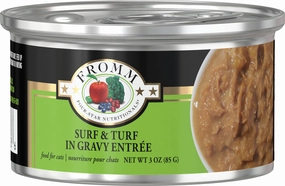 Fromm Wet Cat Food Four-Star Shredded Surf & Turf 3oz Can Single grain free wet cat food,senior cat wet food,cat pt