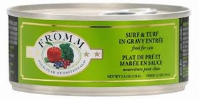 Fromm Wet Cat Food Four-Star Shredded Surf & Turf 5.5oz Can Single grain free wet cat food,senior cat wet food,cat pt