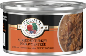 Fromm Wet Cat Food Four-Star Shredded Turkey 3oz Can Single grain free wet cat food,senior cat wet food,cat pt