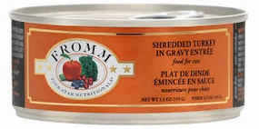 Fromm Wet Cat Food Four-Star Shredded Turkey 5.5oz Can Single grain free wet cat food,senior cat wet food,cat pt