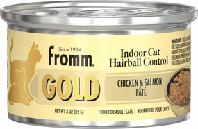 Fromm Wet Cat Food Gold Indoor Chicken & Salmon Pate 3oz Can Single grain free wet cat food,senior cat wet food,cat pt