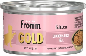 Fromm Wet Cat Food Gold Kitten Chicken & Duck Pate 3oz Can Single grain free wet cat food,senior cat wet food,cat pt