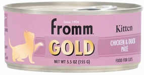Fromm Wet Cat Food Gold Kitten Chicken & Duck Pate 5.5oz Can Single grain free wet cat food,senior cat wet food,cat pt
