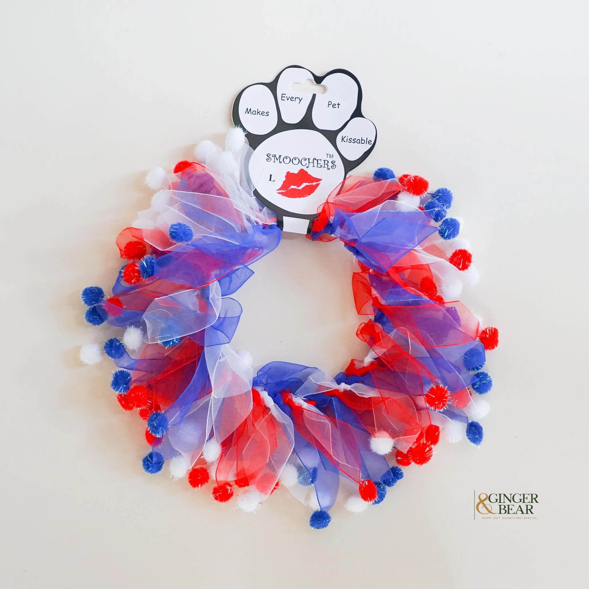 Fun Dog Neckwear, Red White Blue Fuzzy Smoocher performance harness,agility dog vest,athletic dog gear