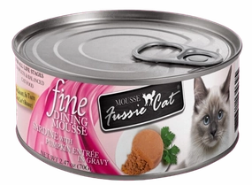 Fussie Cat Wet Cat Food Fine Dining Mousse- Sardine W/ Pumpkin 2.4oz Can Single grain free wet cat food,senior cat wet food,cat pt