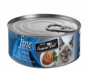 Fussie Cat Wet Cat Food Fine Dining Pt - Tuna with Shrimp Entre in Gravy 2.82oz Can Single grain free wet cat food,senior cat wet food,cat pt