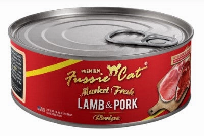 Fussie Cat Wet Cat Food Market Fresh Lamb & Pork Recipe 5.5oz Can Single grain free wet cat food,senior cat wet food,cat pt