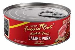 Fussie Cat Wet Cat Food Market Fresh Lamb & Pork Recipe 5.5oz Can Single grain free wet cat food,senior cat wet food,cat pt