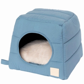 Fuzzyard Life Cubby Bed For Cats & Dogs (French Blue) orthopedic dog bed,large dog bed,washable dog bed
