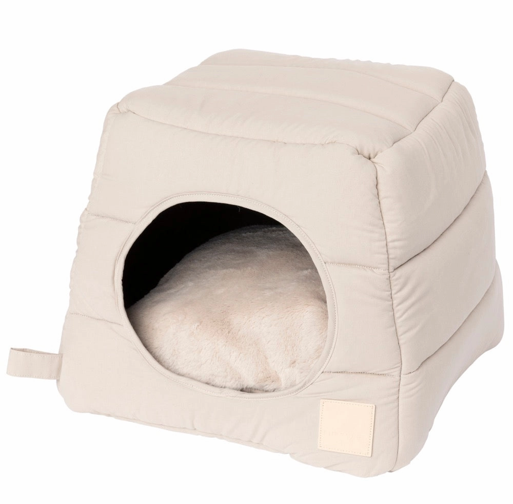 Fuzzyard Life Cubby Bed For Cats & Dogs (Sandstone) orthopedic dog bed,large dog bed,washable dog bed