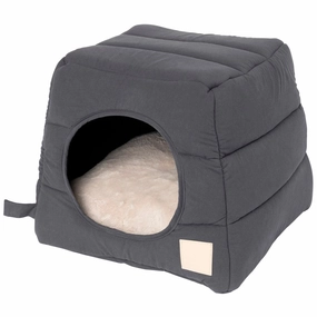 Fuzzyard Life Cubby Bed For Cats & Dogs (Slate Grey) orthopedic dog bed,large dog bed,washable dog bed