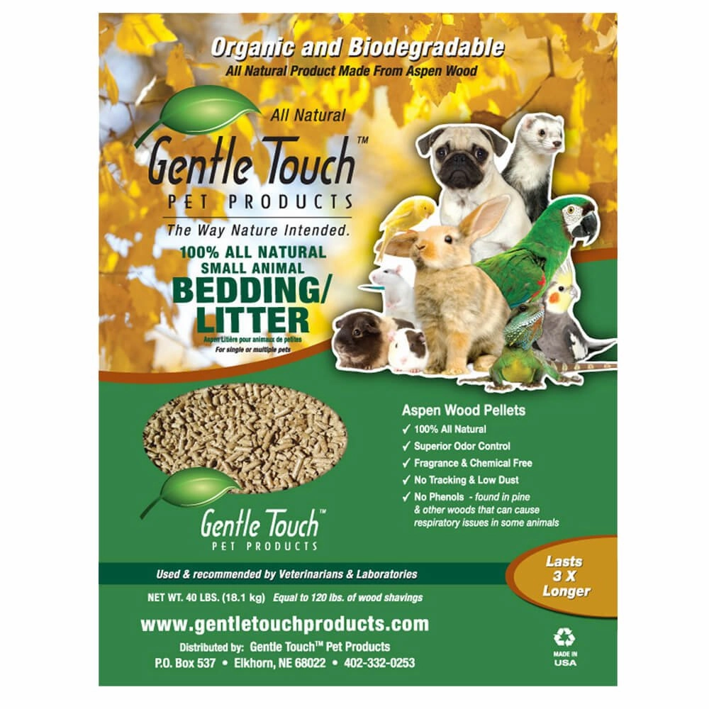 Gentle Touch Bedding/ Aspen Pellets, 40 lbs soft chew treat,chewy dog snacks,tender bites for dogs