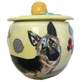 German Shepherd 2 Dog Treat Jar pet apparel,dog hoodie,fashionable pet wear