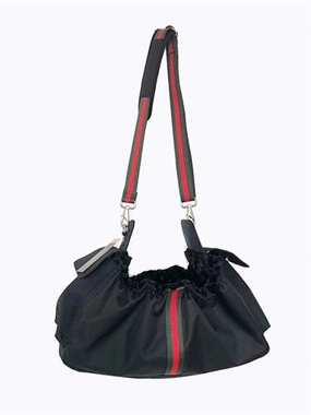 Gigi Sling - Black with Stripe dog travel crate,airline approved dog carrier,dog transport bag